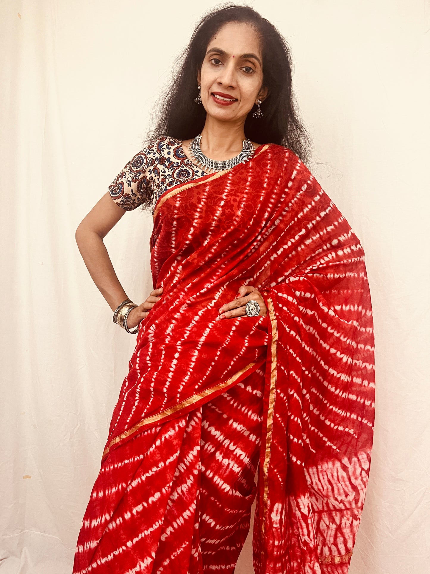 Chanderi Silk Saree in Shibori Print