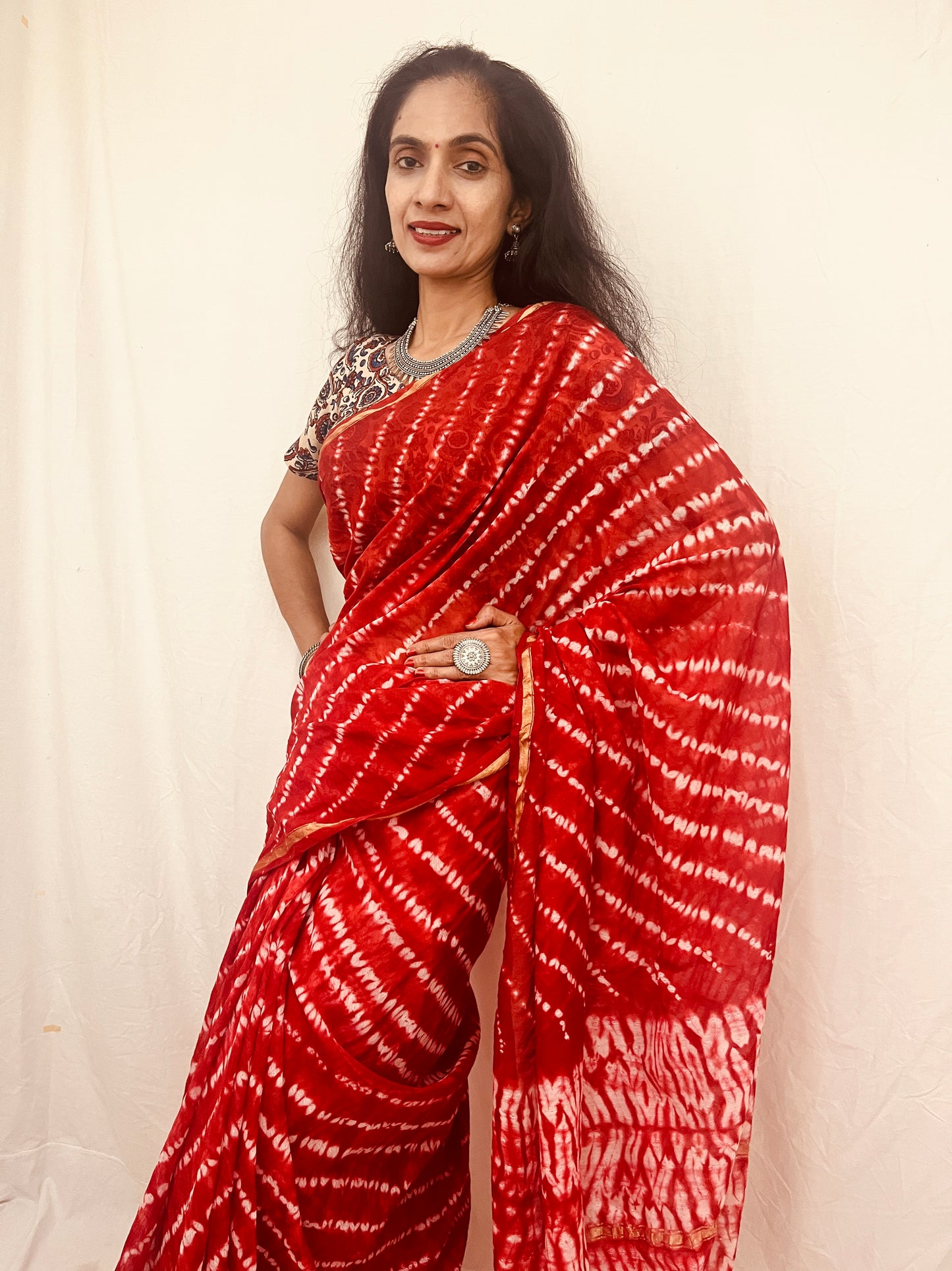 Chanderi Silk Saree in Shibori Print