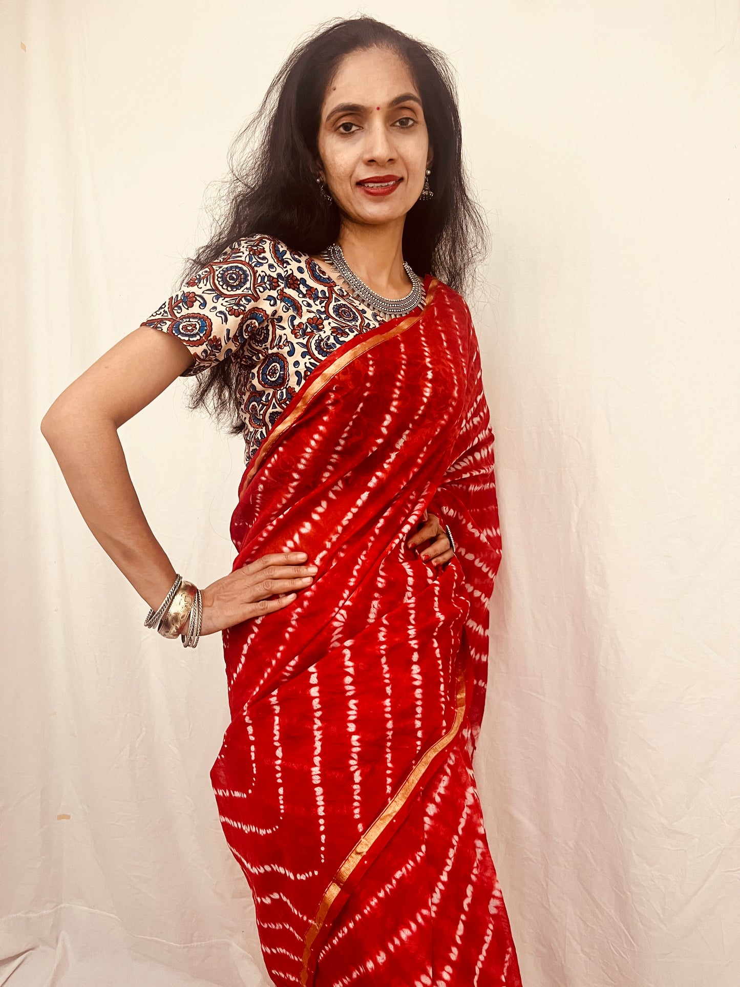 Chanderi Silk Saree in Shibori Print