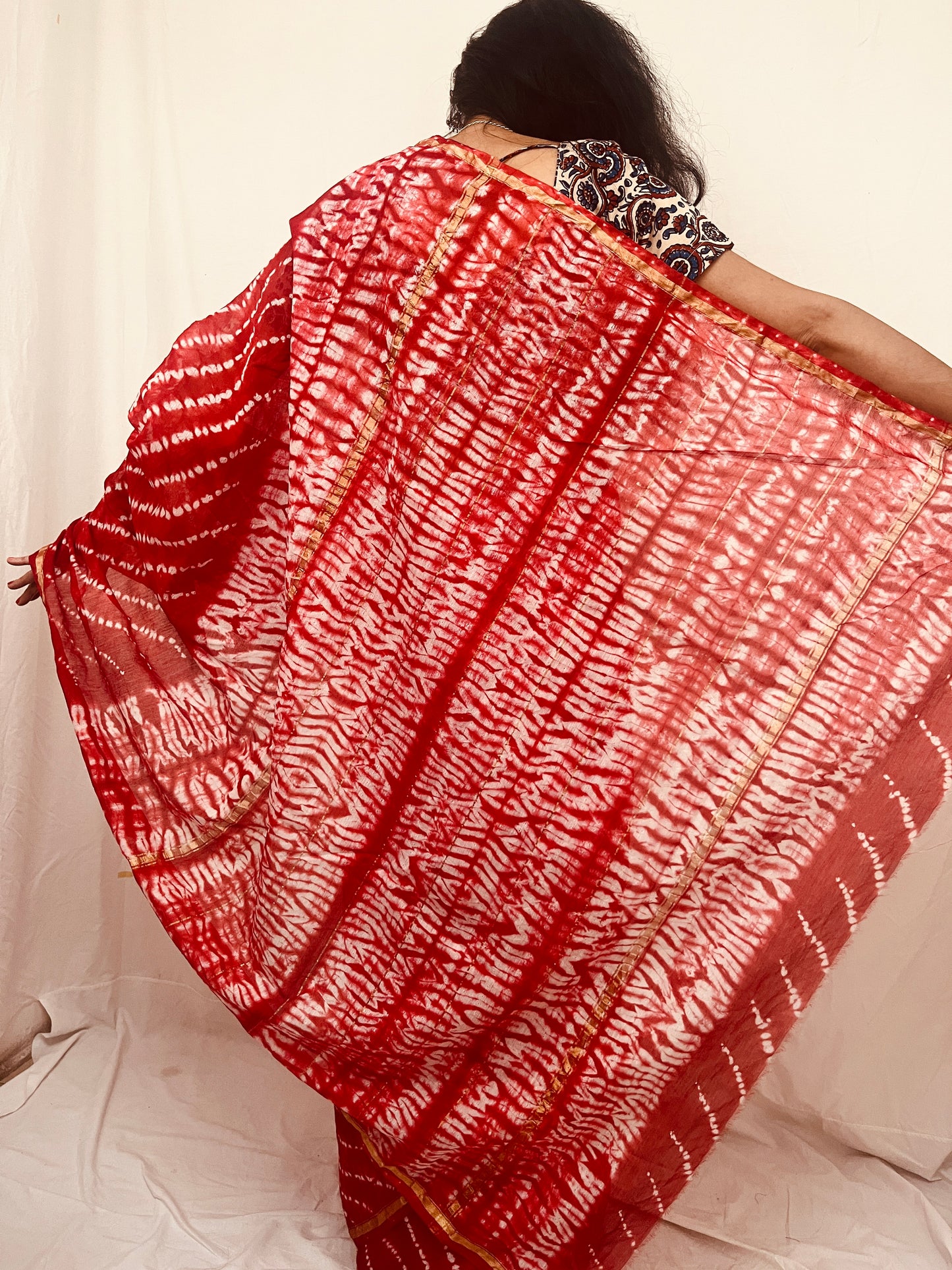 Chanderi Silk Saree in Shibori Print