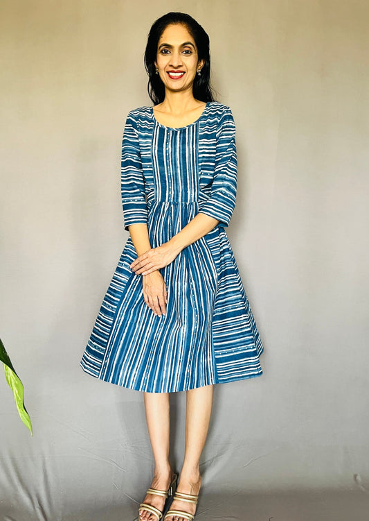 Natural Indigo Dyed Cotton Dress