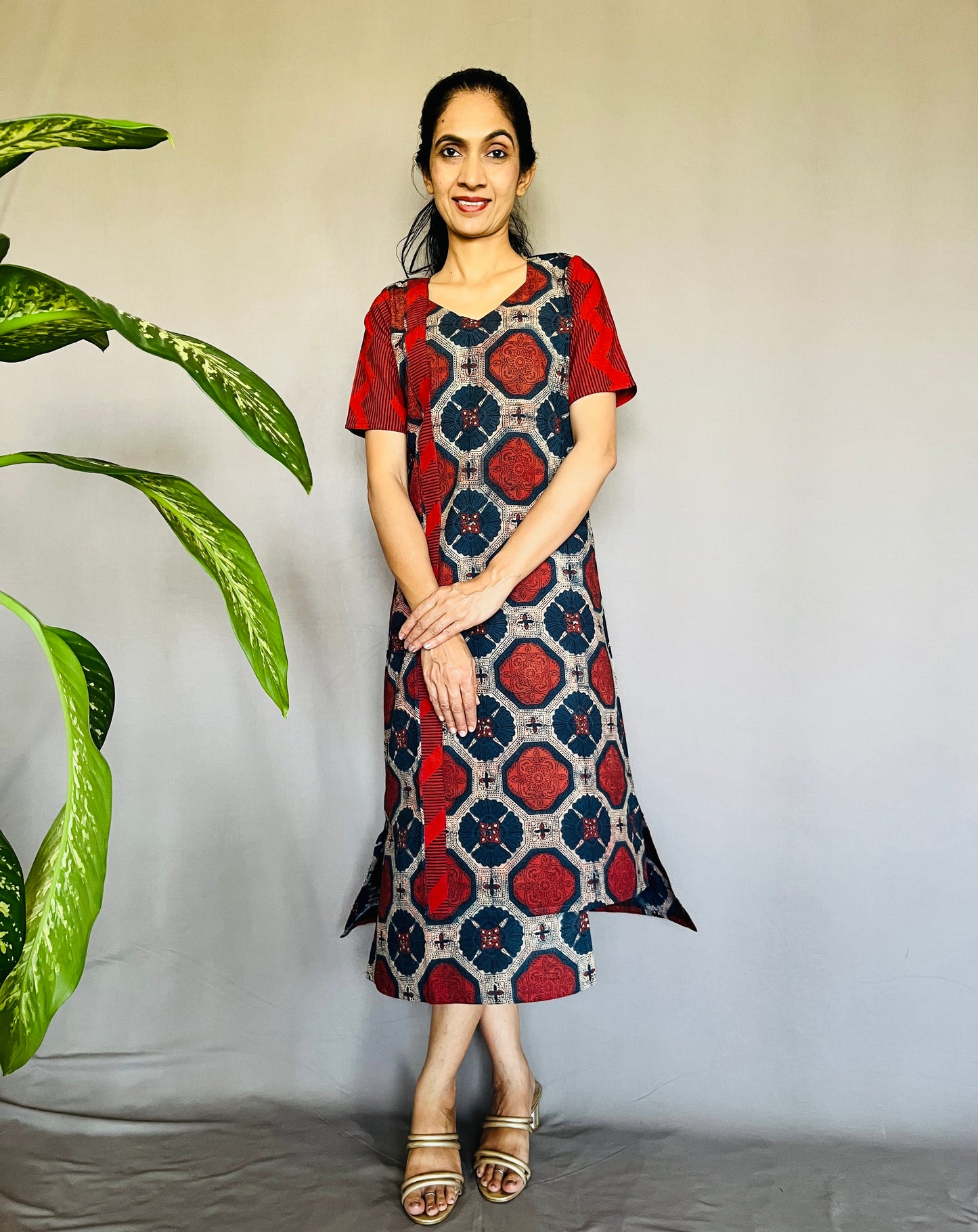 Ajrakh Printed Long Dress