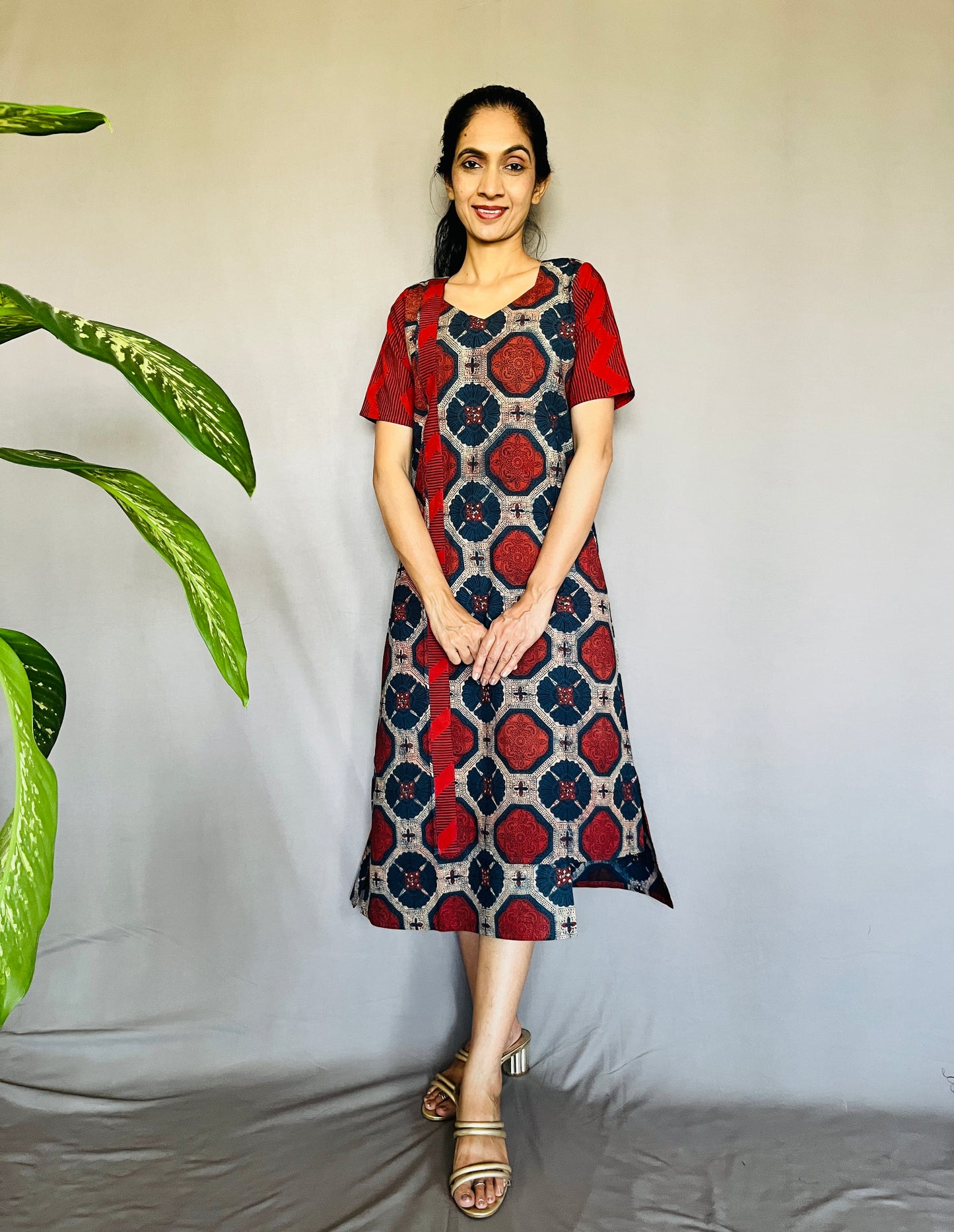 Ajrakh Printed Long Dress