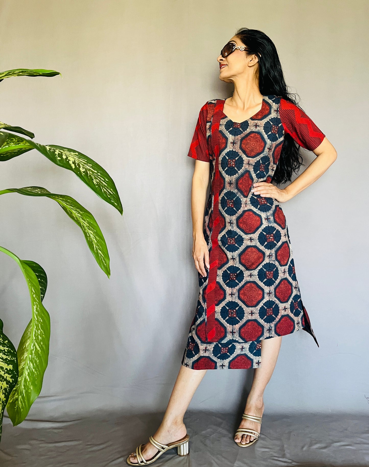 Ajrakh Printed Long Dress