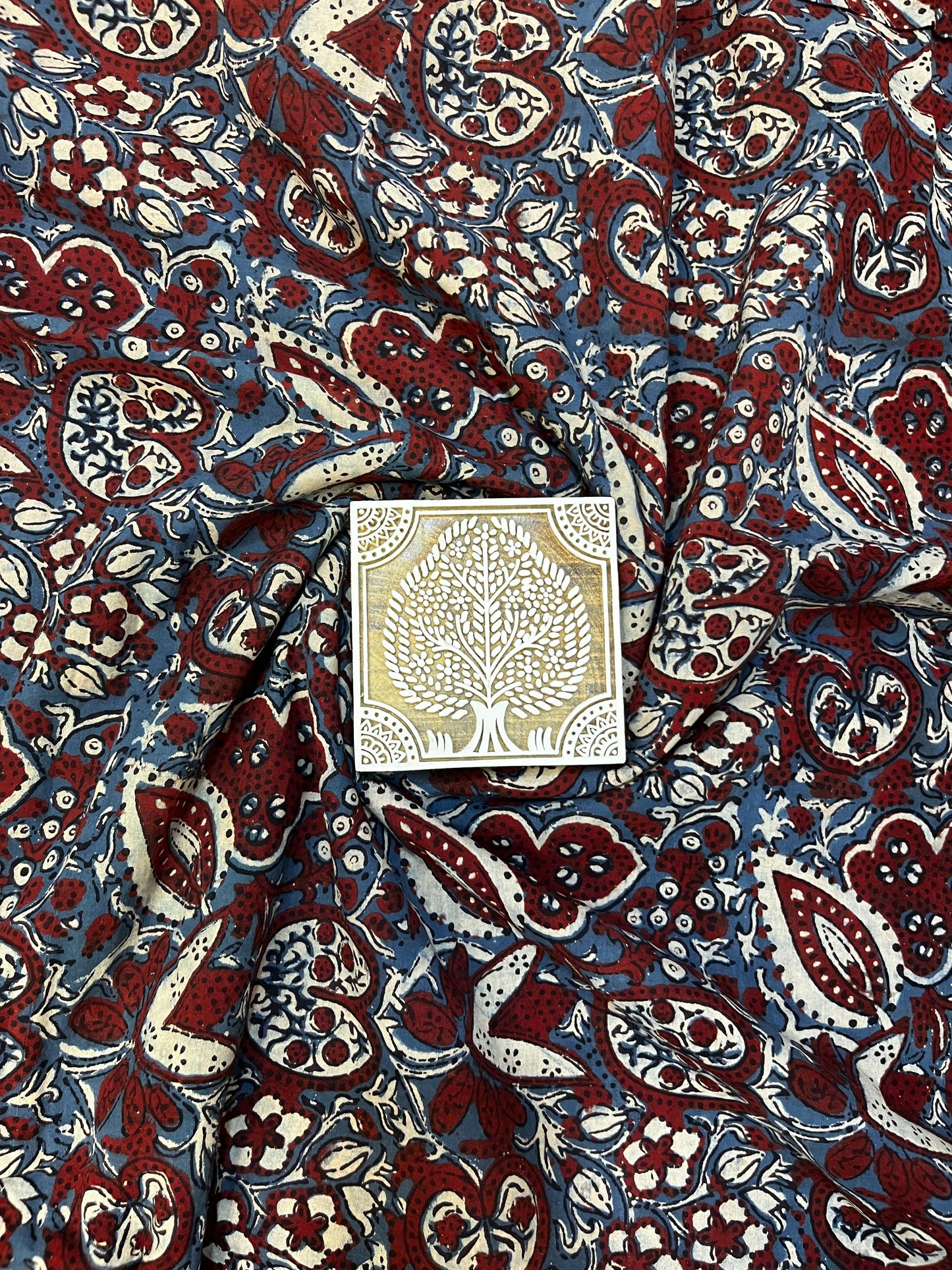 AJRAKH RED MEHROON BUTI PRINT