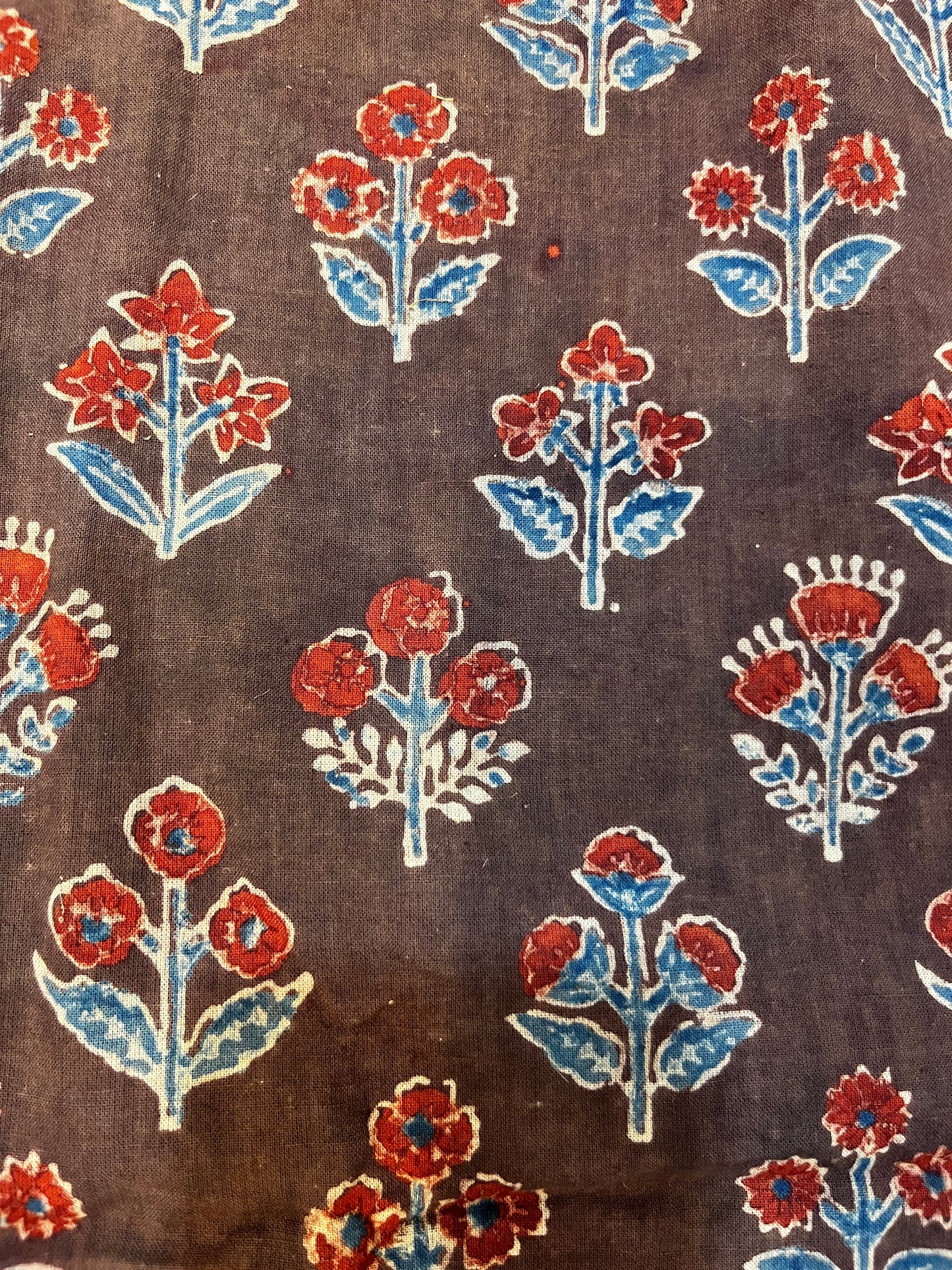 Red Blue Floral AJRAKH Print