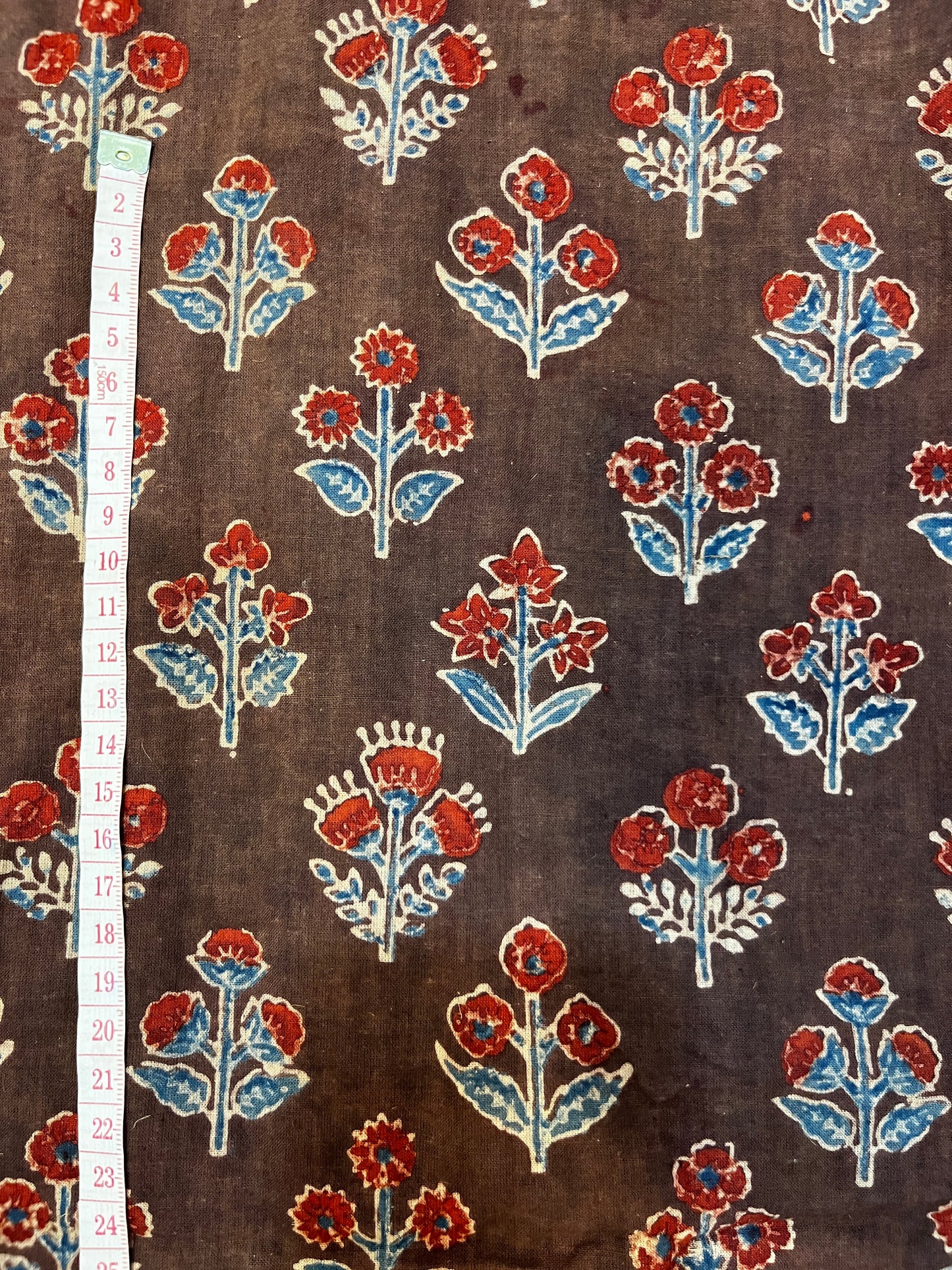 Red Blue Floral AJRAKH Print