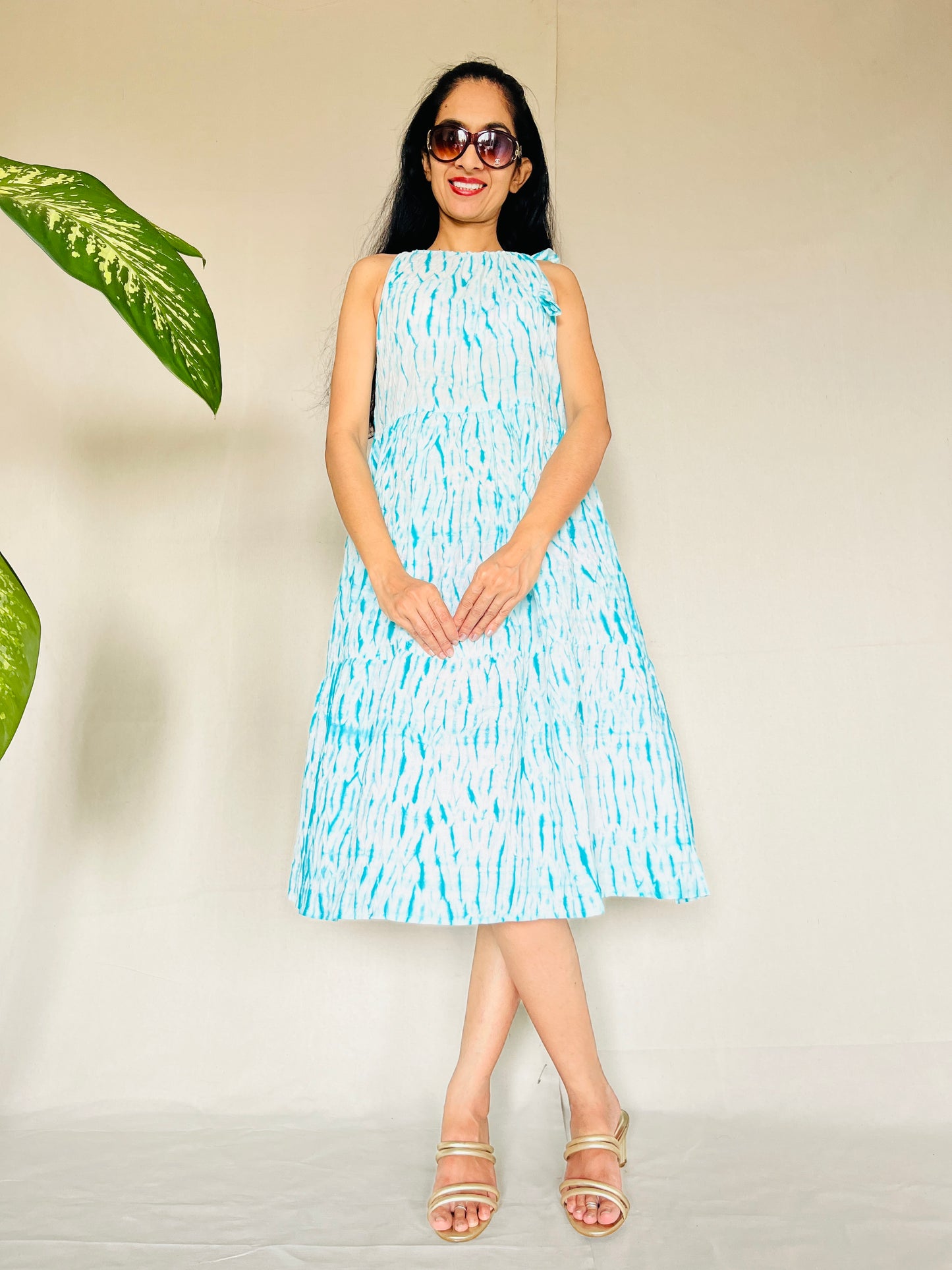 Shibori Needle Dyed Hand Printed Dress