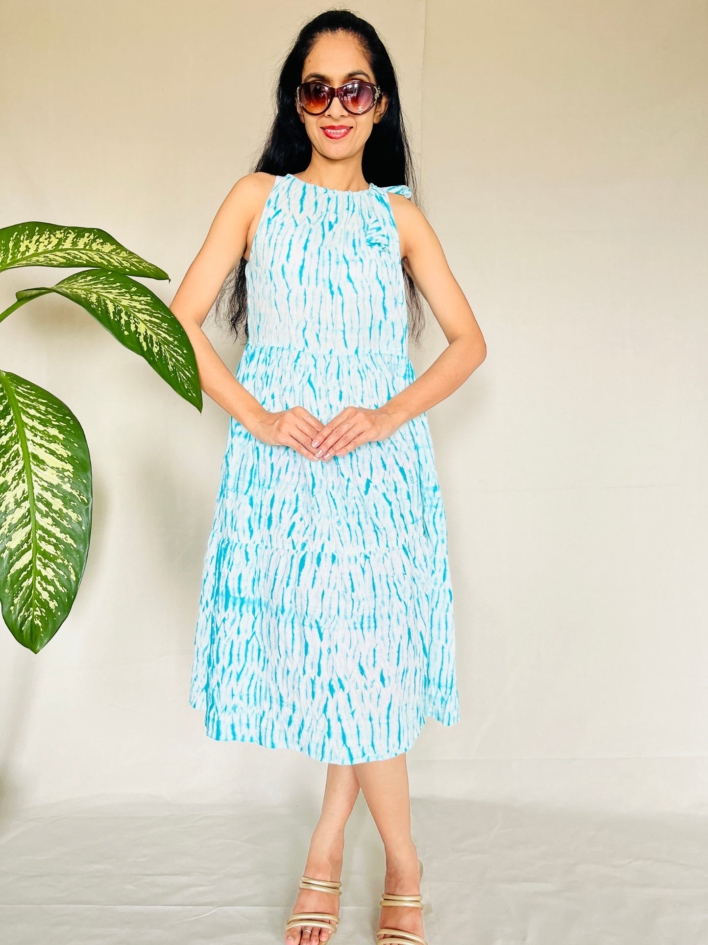 Shibori Needle Dyed Hand Printed Dress