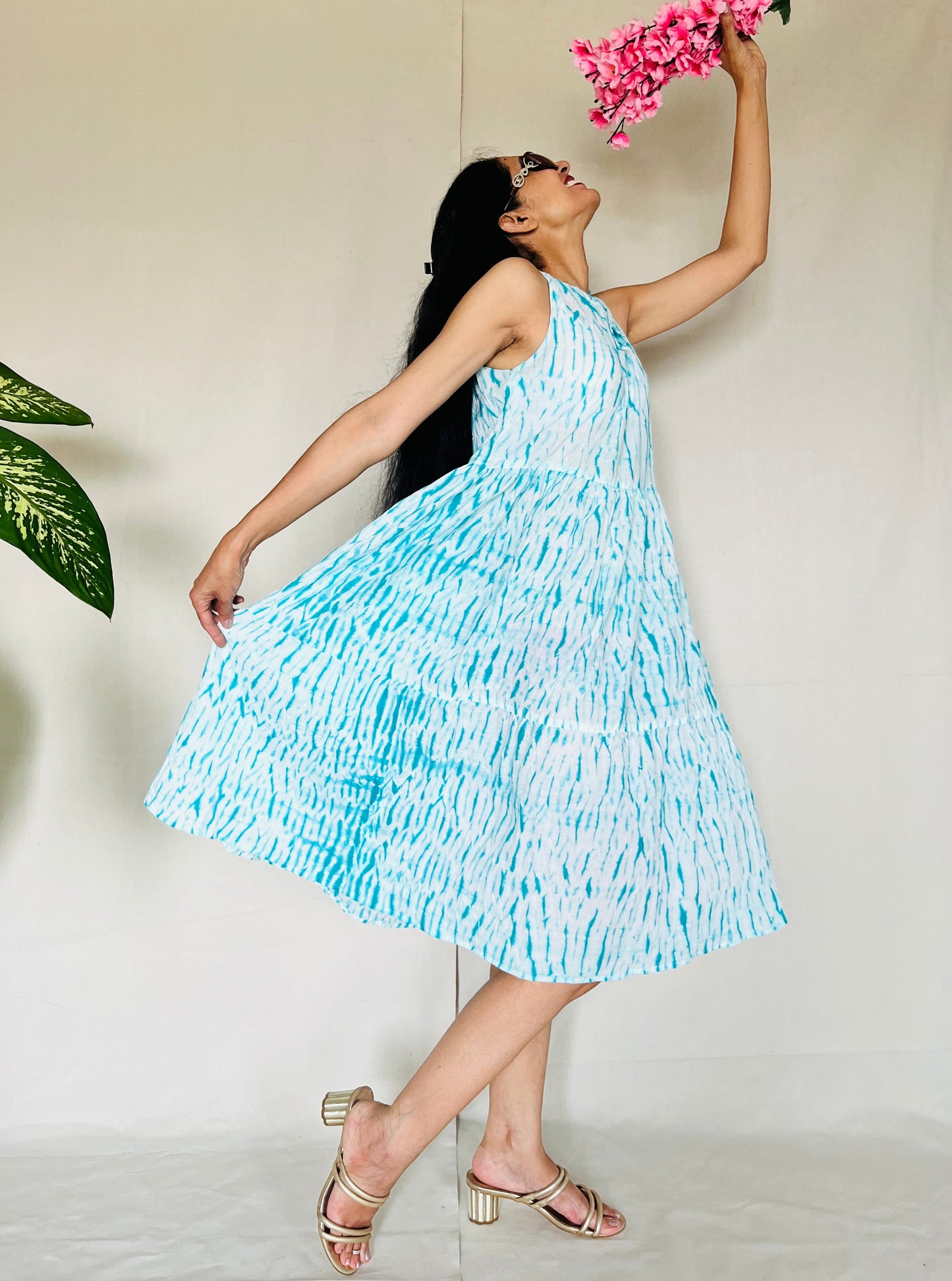 Shibori Needle Dyed Hand Printed Dress